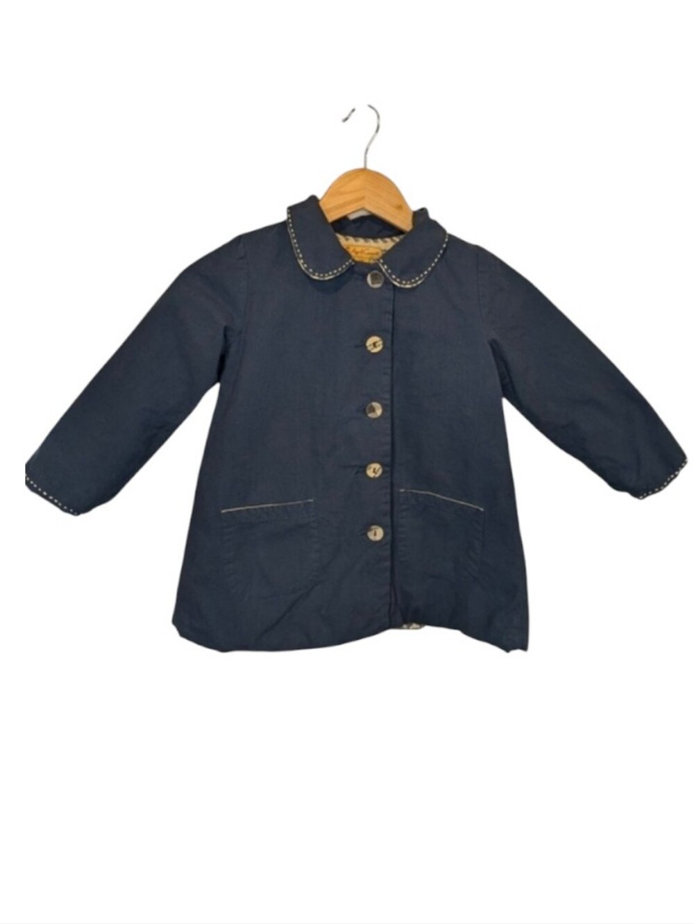 April Cornell Kids Navy Blue Prairie Vintage Inspired Jacket Size 5/6